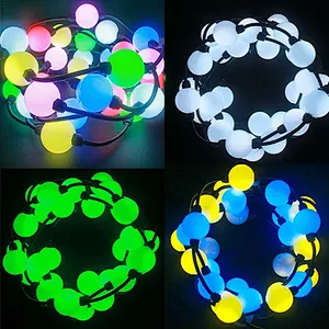 Outdoor Waterproof Decorative Light String RGBW Dynamic 3D LED Spherical Pixel Lights